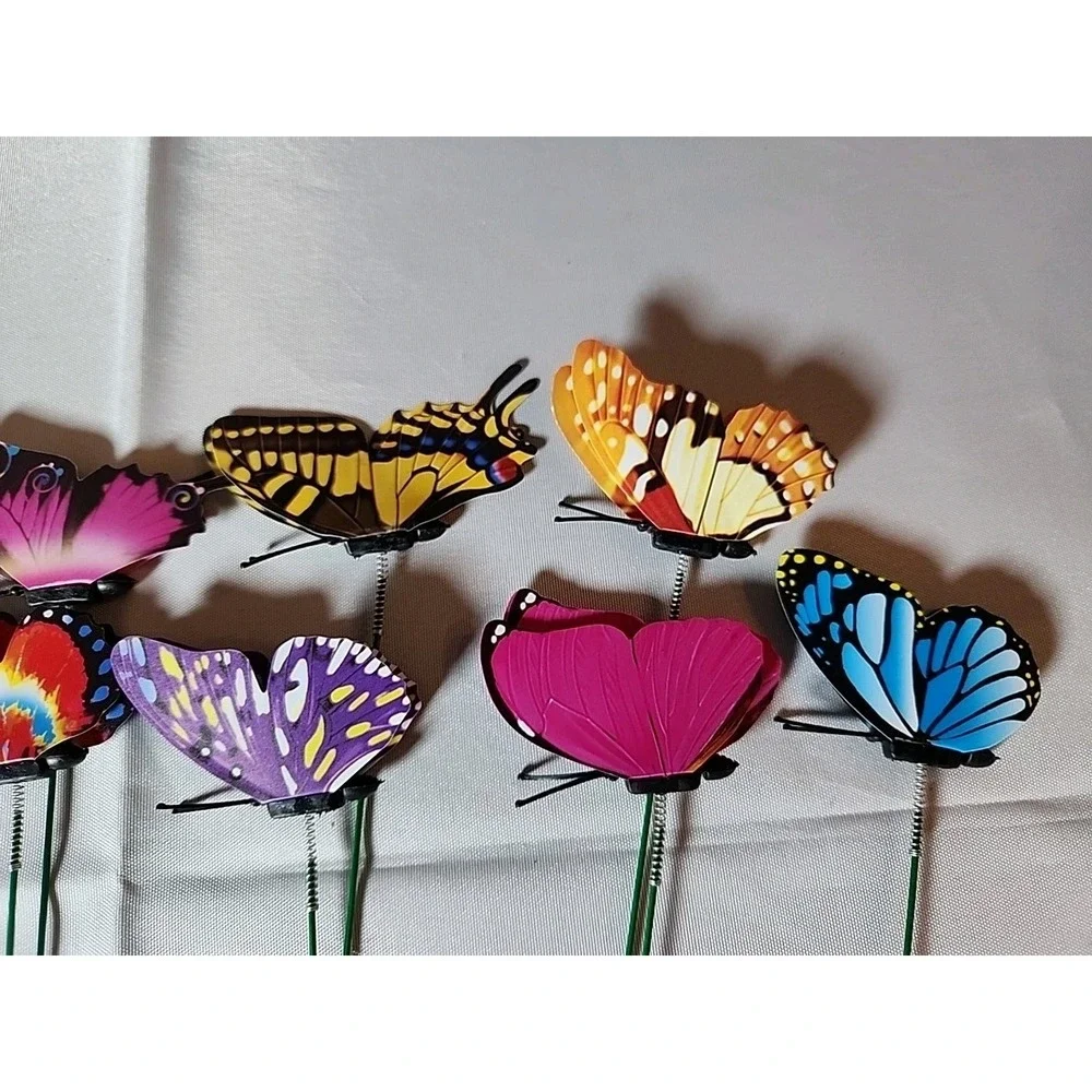 10pcs Spring Butterfly Stakes Indoor Plants & Garden Decor Realistic Waterproof